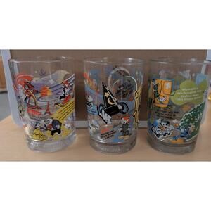 🍀Set of 3 Vintage McDonald's Disney Glasses